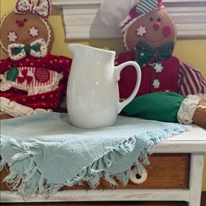 Classic White Ceramic Pitcher